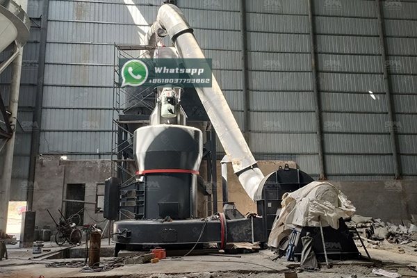 Industrial grinding mill in operation processing marble chips for terrazzo flooring