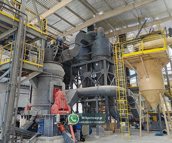 Installation view of a Zenith LM Vertical Grinding Mill in an industrial setting