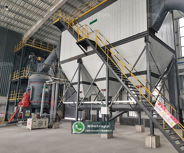 A complete grinding plant installation featuring a Zenith vertical mill and ancillary equipment