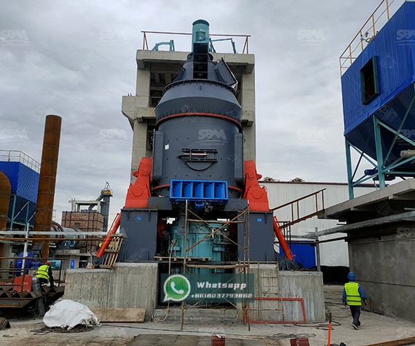Coal mill rejects being processed through a vertical grinding system