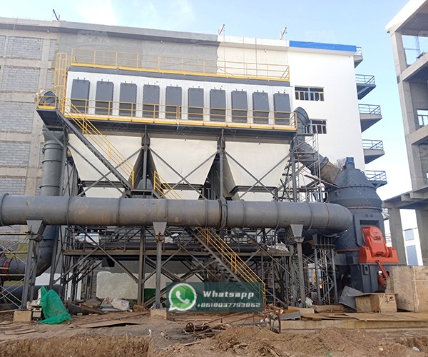 Control system interface of Zenith LUM Ultrafine Vertical Mill showing grinding pressure and other key parameters