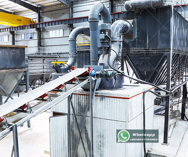 Diagram of XZM Ultrafine Grinding Mill internal structure and workflow