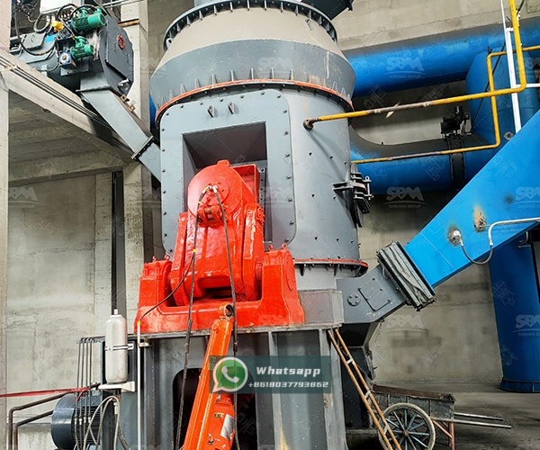 LM Vertical Grinding Mill in operation processing copper reverberatory slag