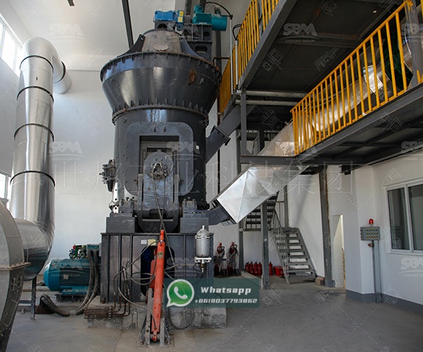 LUM Ultrafine Vertical Mill in operation producing pharmaceutical-grade calcium carbonate