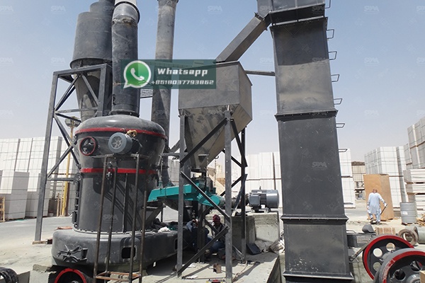 Modern grinding mill in operation processing rock phosphate