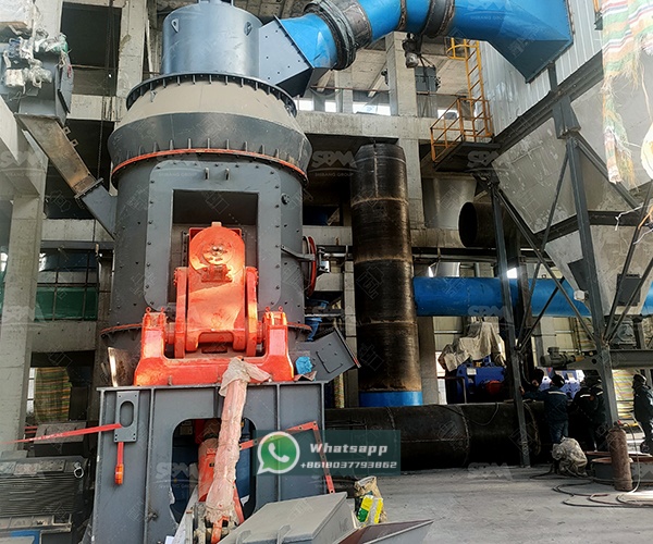 Petcoke and coal mixture grinding process diagram showing material flow through vertical mill system