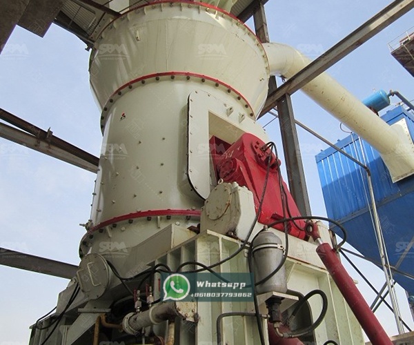 Vertical mill system in operation grinding bituminous coal