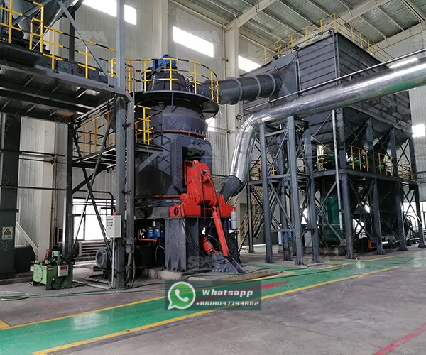 Diagram showing internal structure and workflow of a vertical grinding mill system