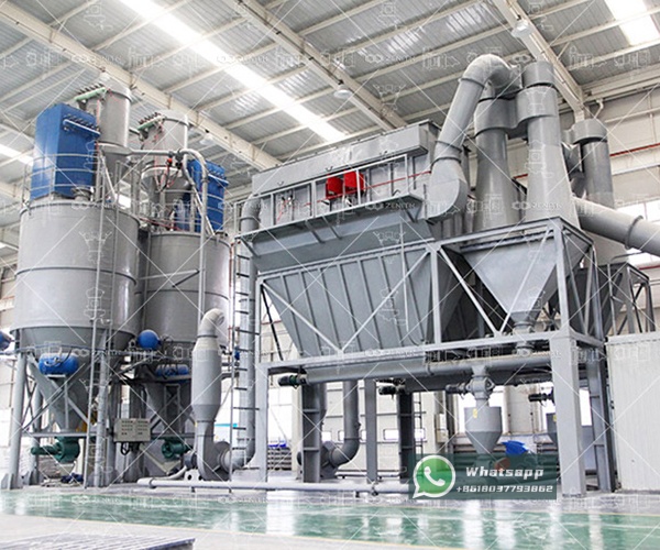 LUM Ultrafine Vertical Mill in operation showing compact design and dust containment features