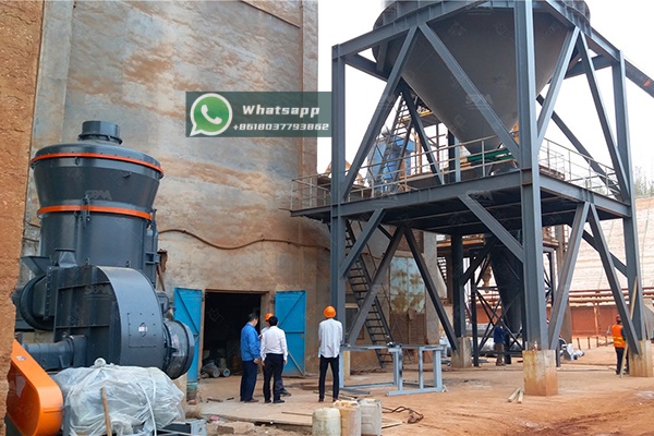 Installation view of a Zenith MTM series grinding mill in an industrial plant.