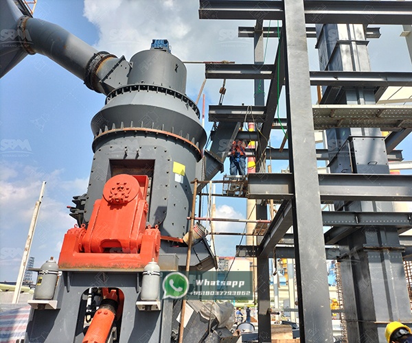 Complete cement clinker grinding line with LM130K vertical mill in a tile factory